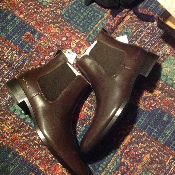 Cole Haan Men's Hawthorne Dark Brown Leather WR Chelsea Boots -11.5M -New in Box - Picture 1 of 10